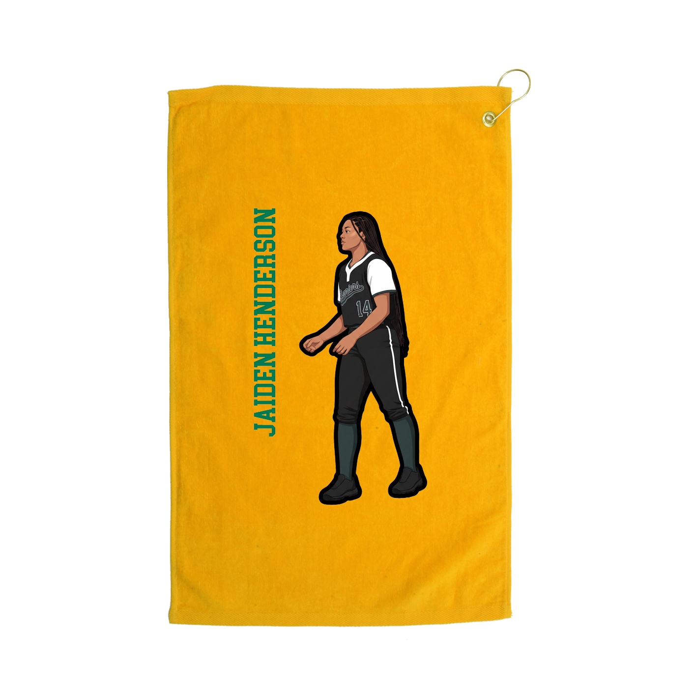 Golf Towel — Name Vertical in Gold