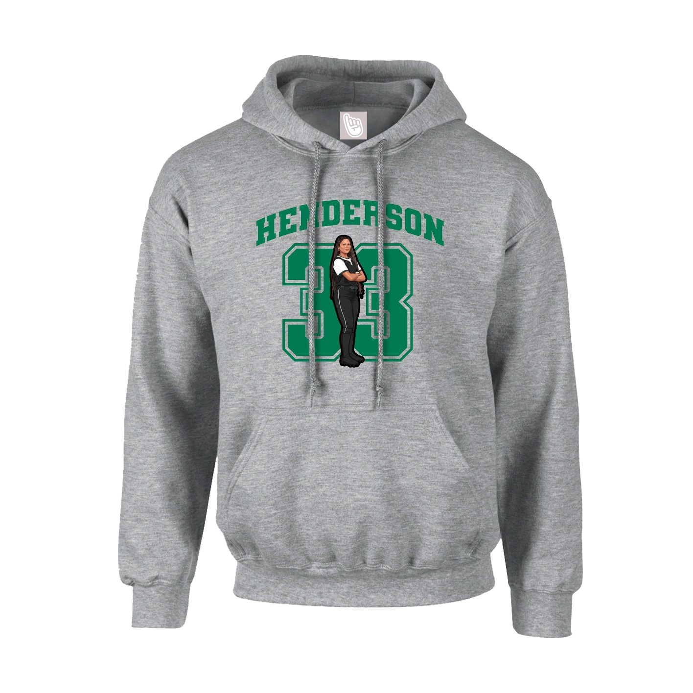 Hoodie — Number in Grey