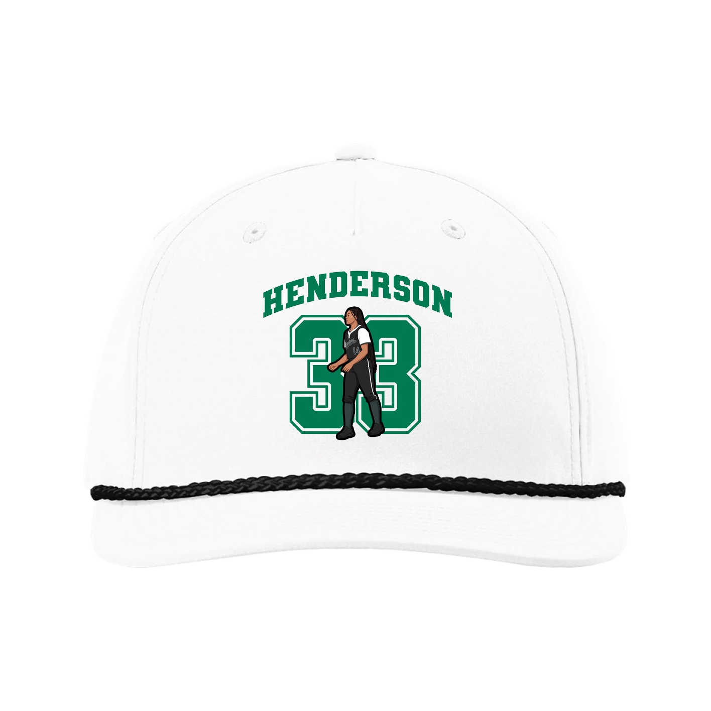 Five-Panel Classic Rope Cap — Number in White
