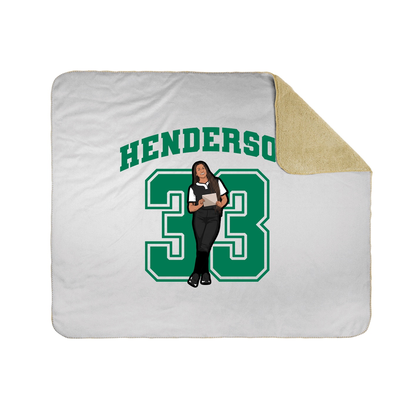 Throw Blanket — Number in White