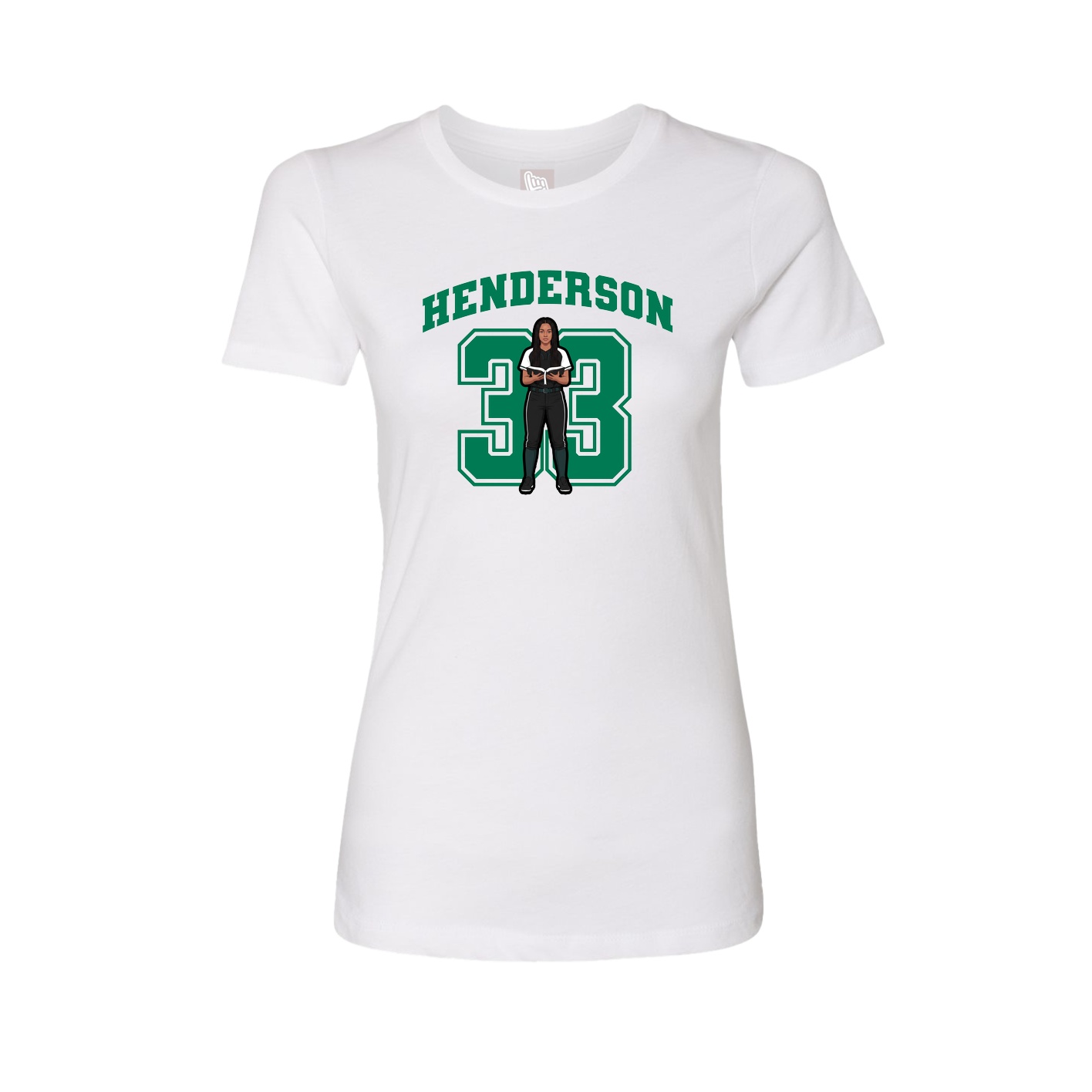 Fitted Women's Tee — Number in White