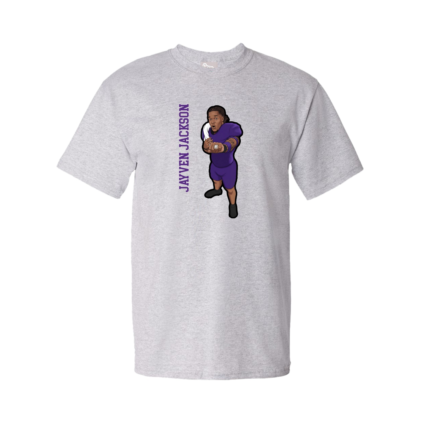 Tee — Name Vertical in Grey