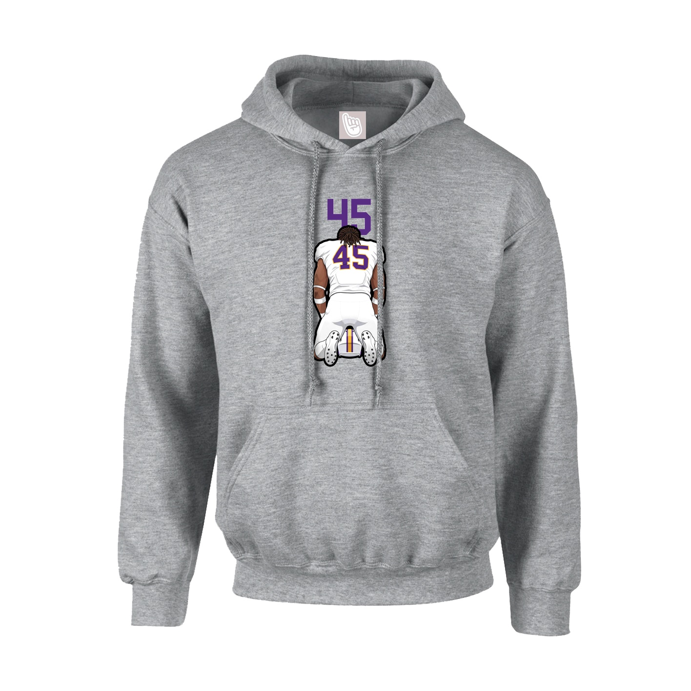 Youth Hoodie — Number Top in Grey
