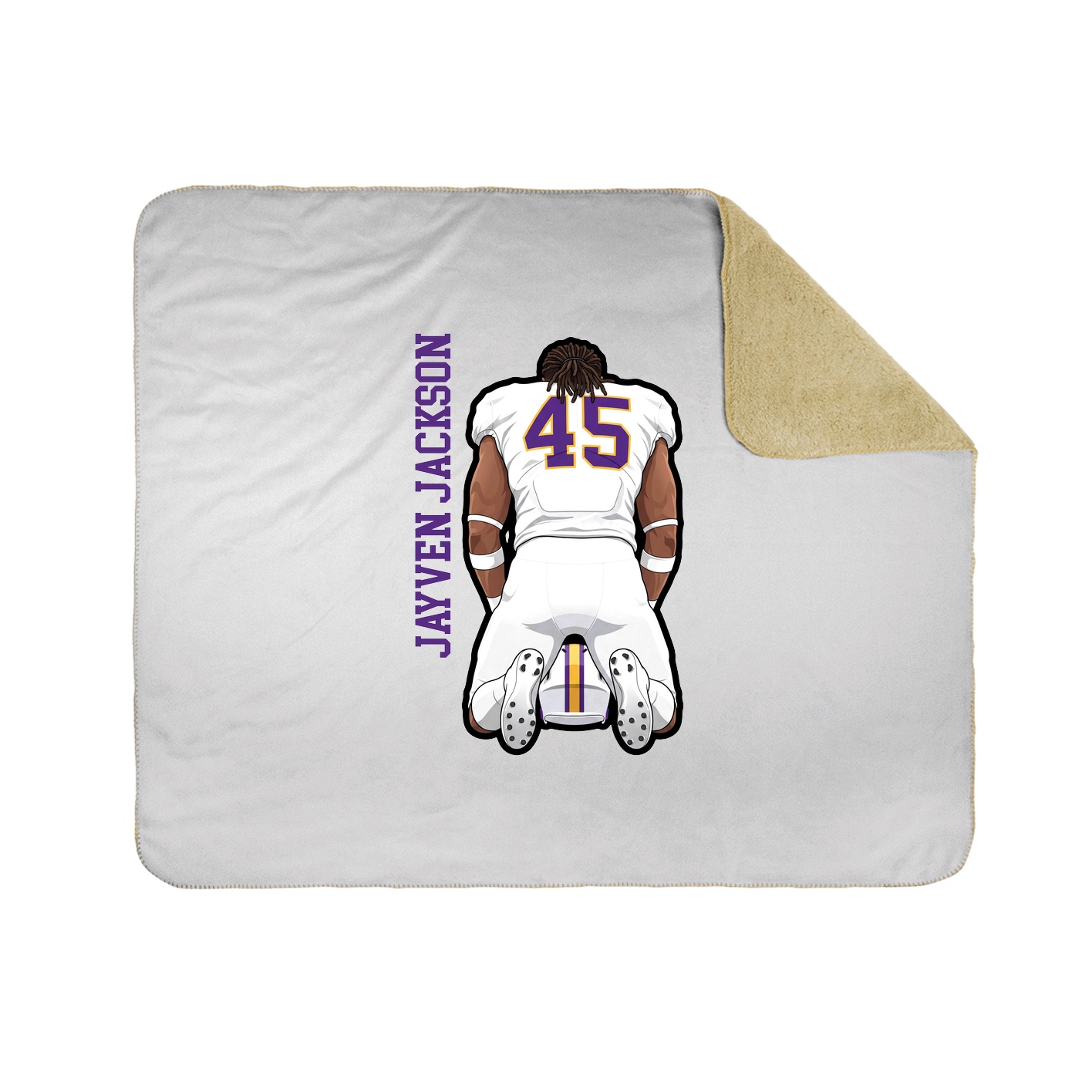 Throw Blanket — Name Vertical in White