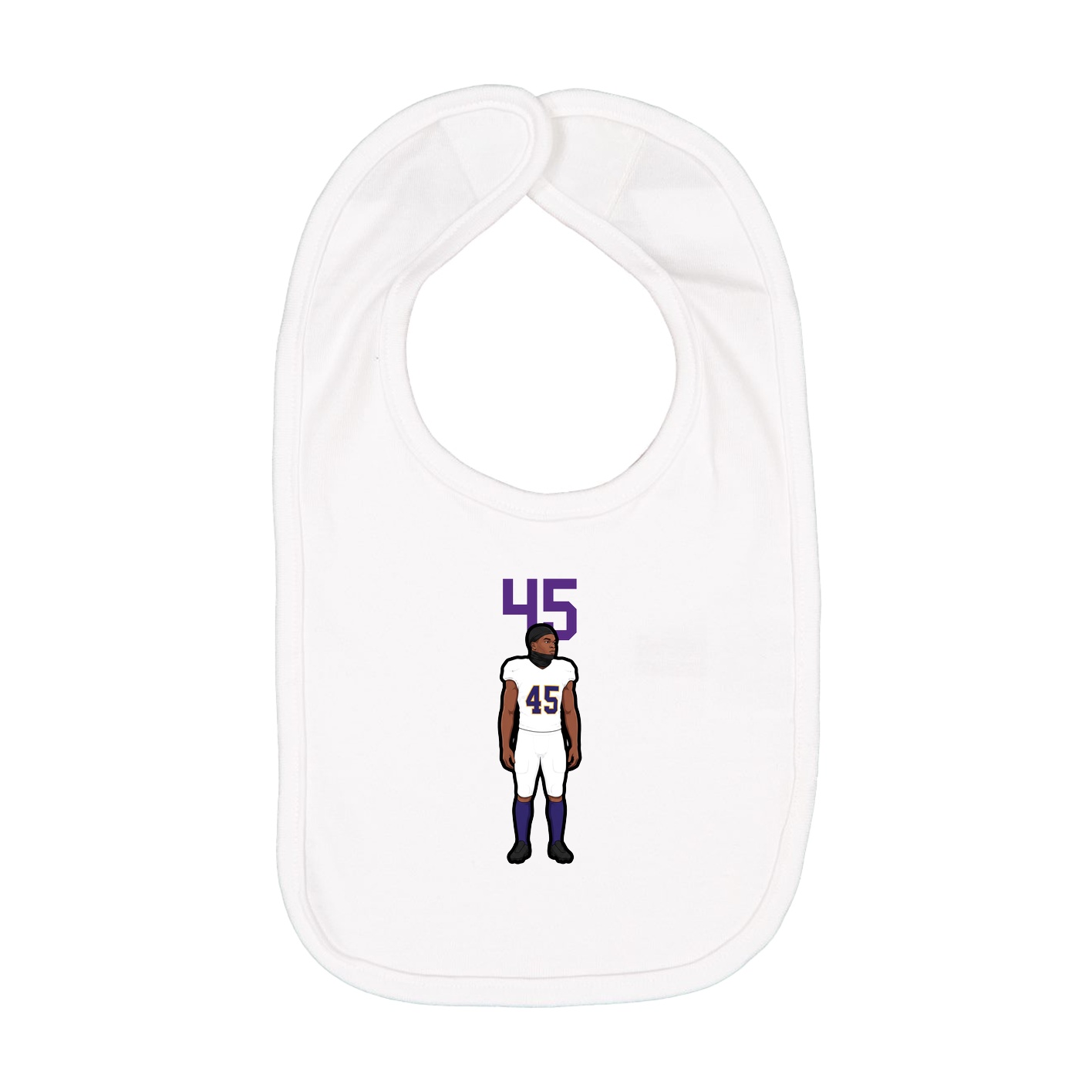 Infant Bib — Number Top in White