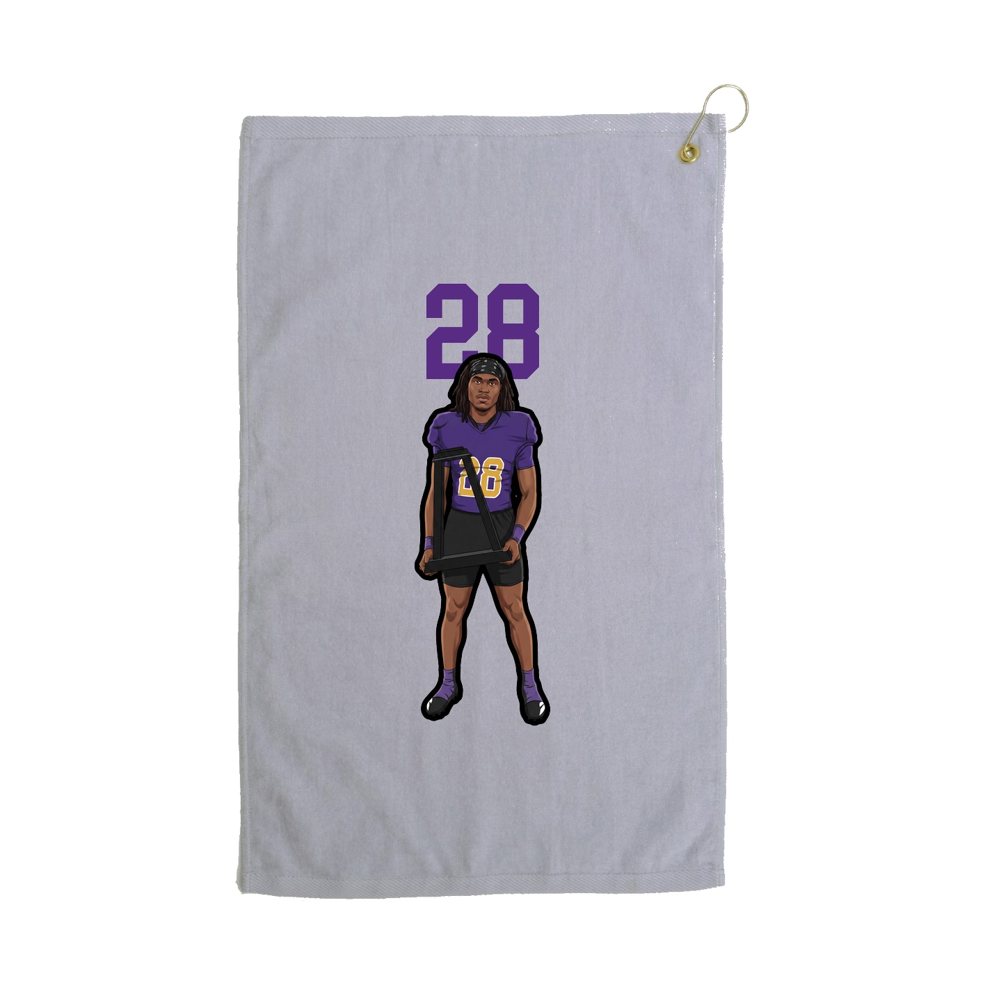 Golf Towel — Number Top in Grey