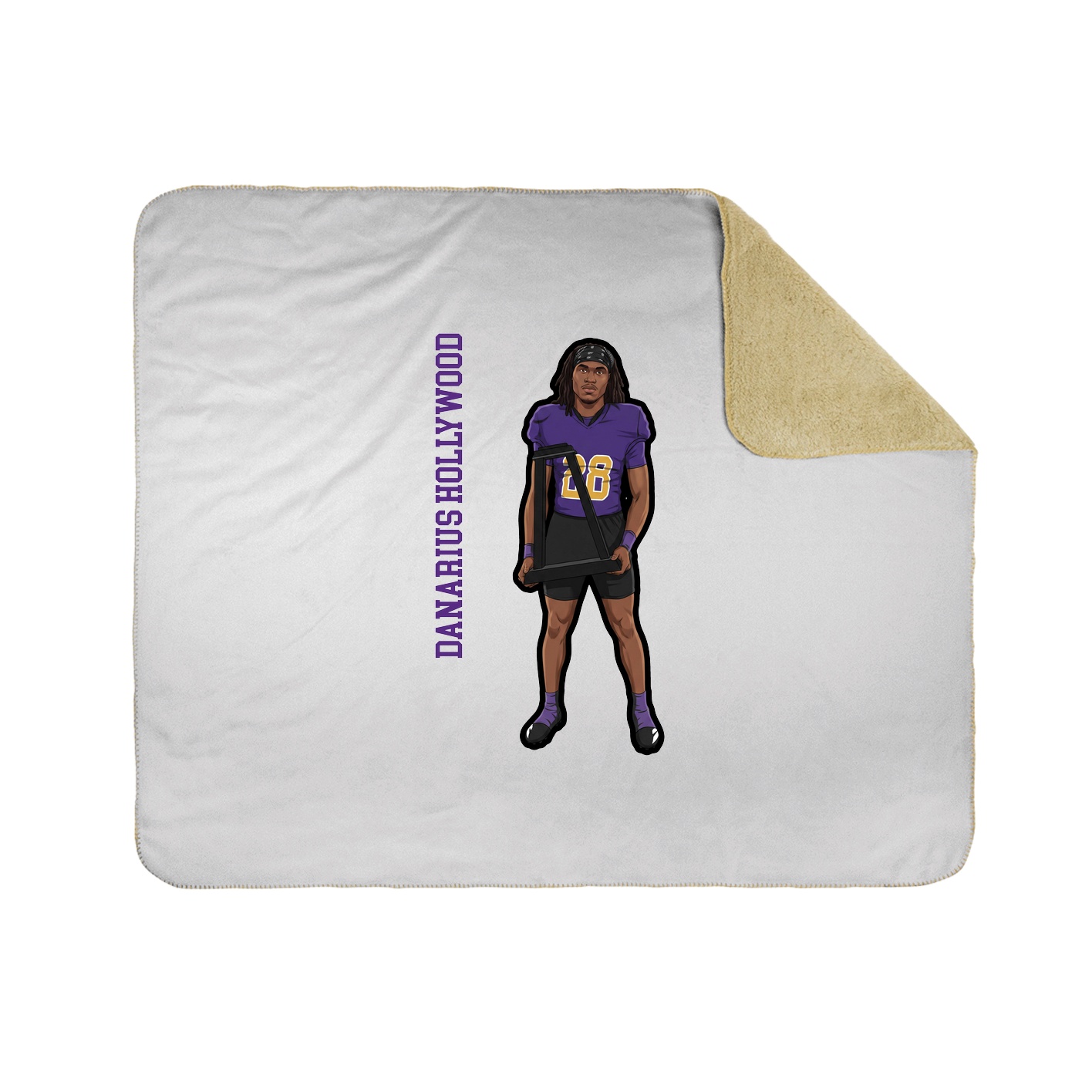 Throw Blanket — Name Vertical in White