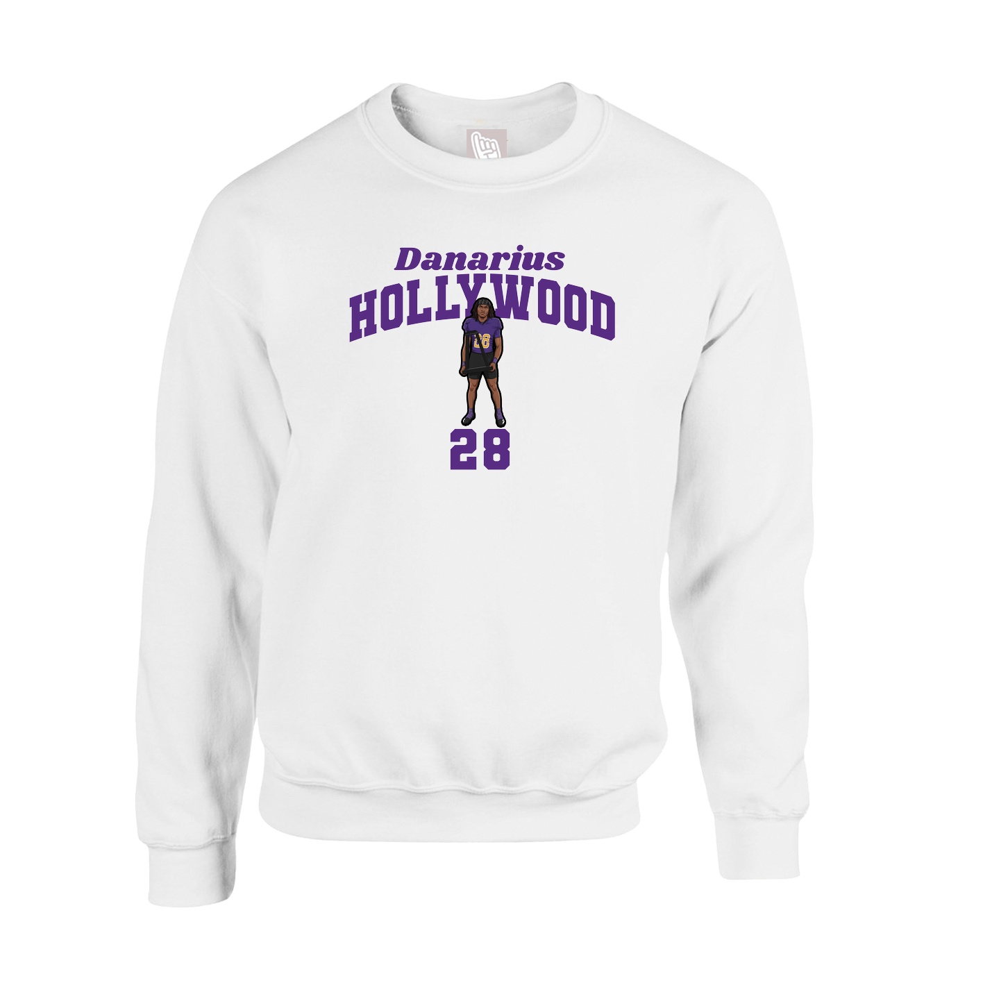 Fleece Crew — Signature Arch in White