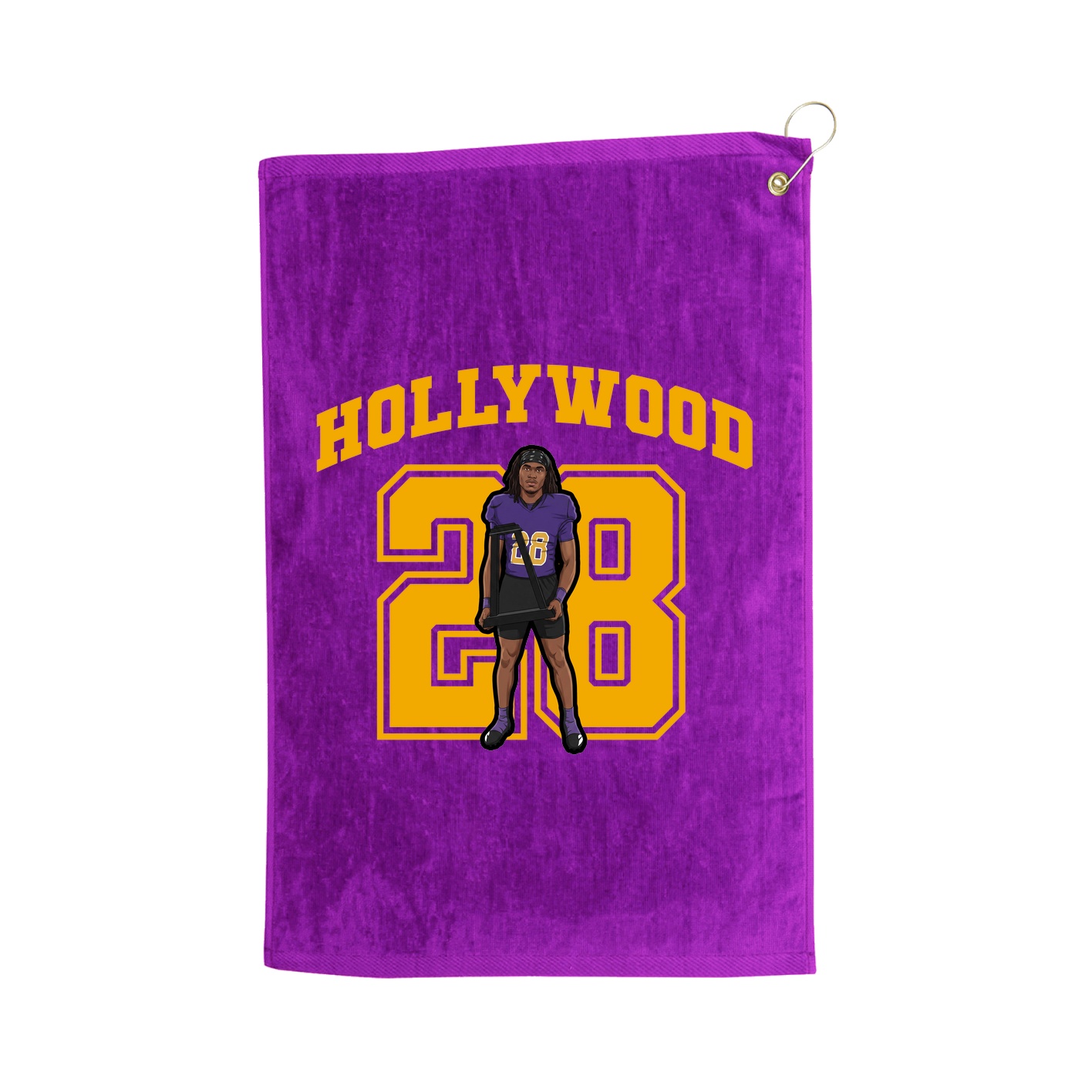 Golf Towel — Number in Purple