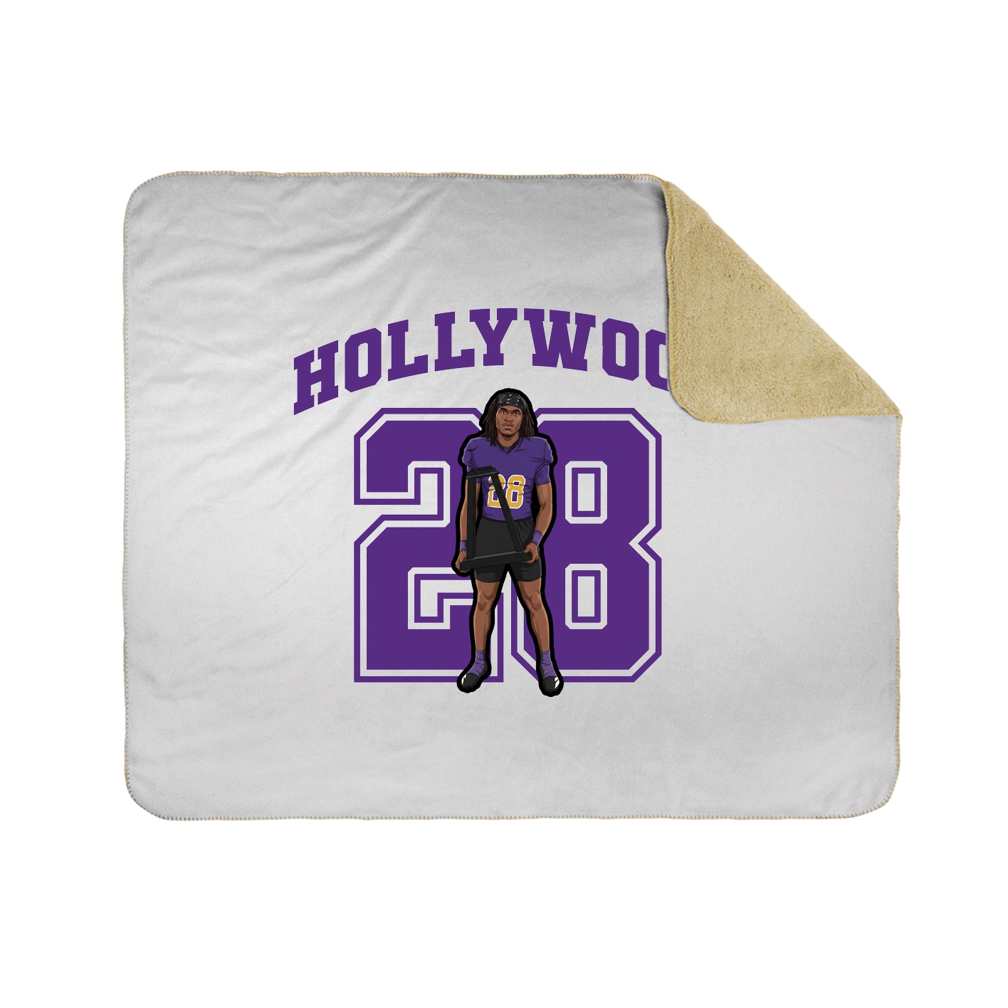 Throw Blanket — Number in White