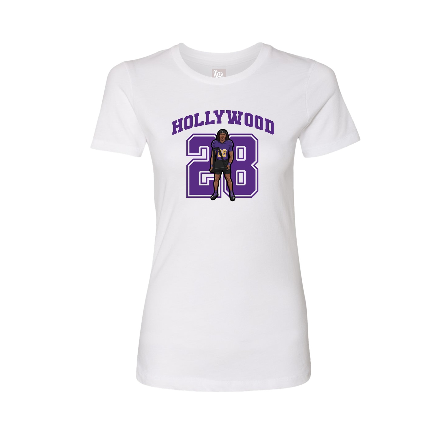 Fitted Women's Tee — Number in White