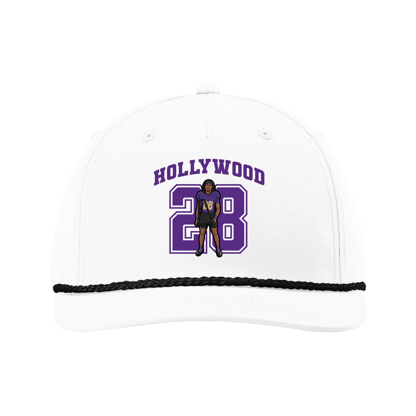 Five-Panel Classic Rope Cap — Number in White