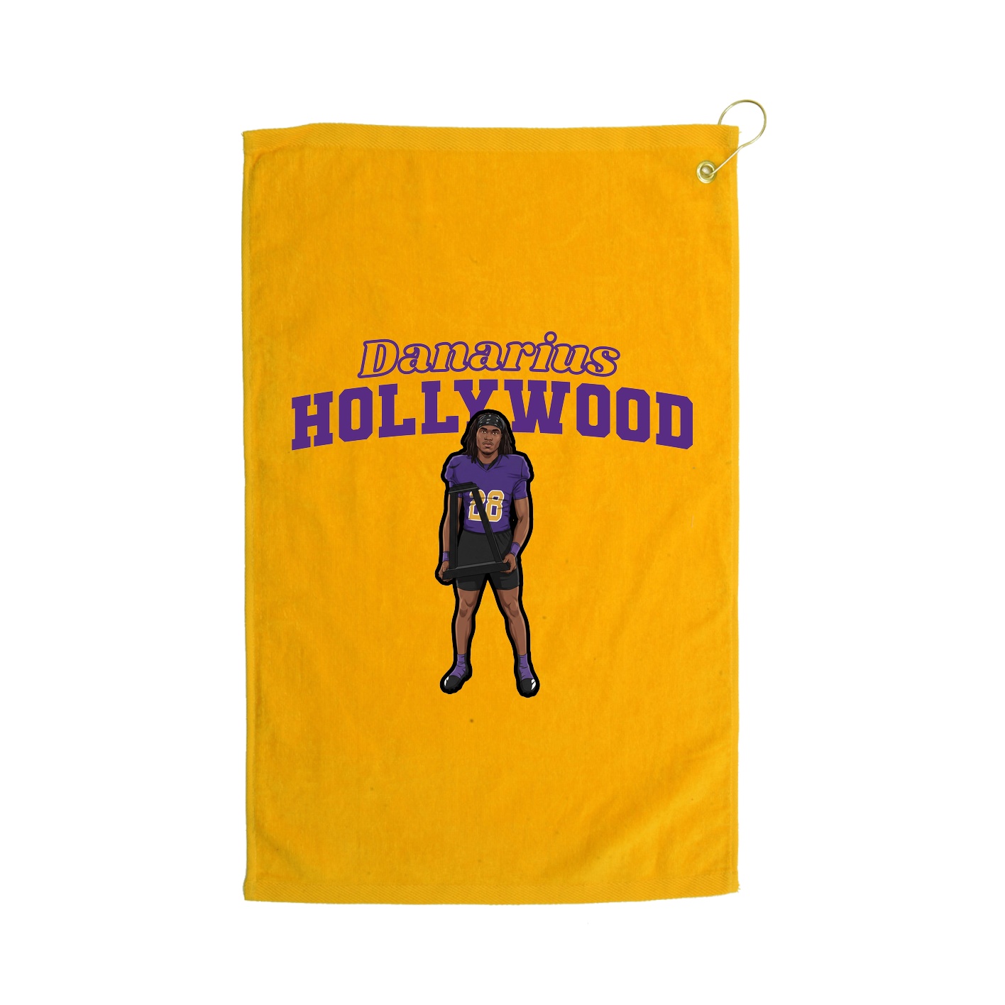 Golf Towel — Name Arch in Gold