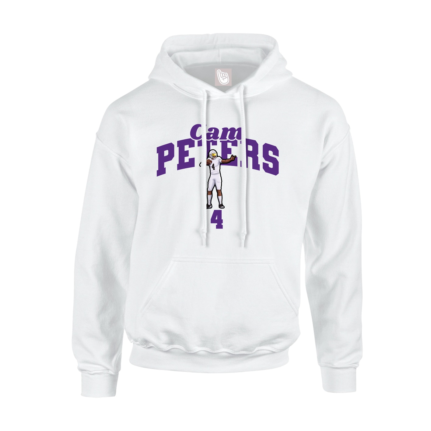 Youth Hoodie — Signature Arch in White
