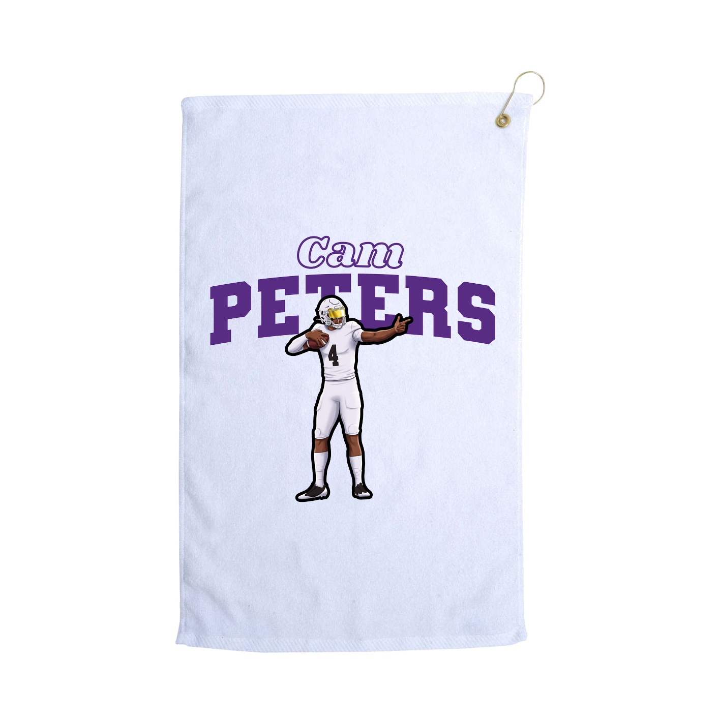 Golf Towel — Name Arch in White