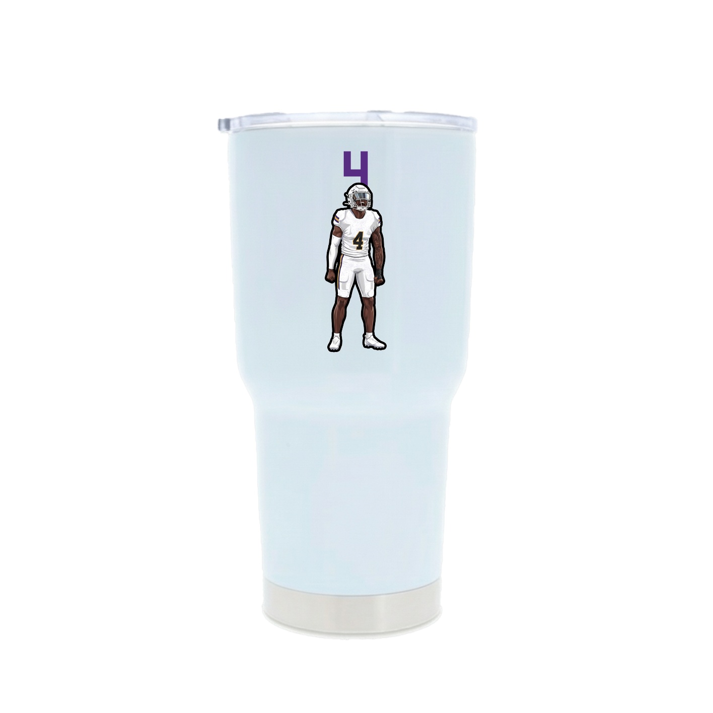 30oz Stainless Steel Tumbler — Number Top in White