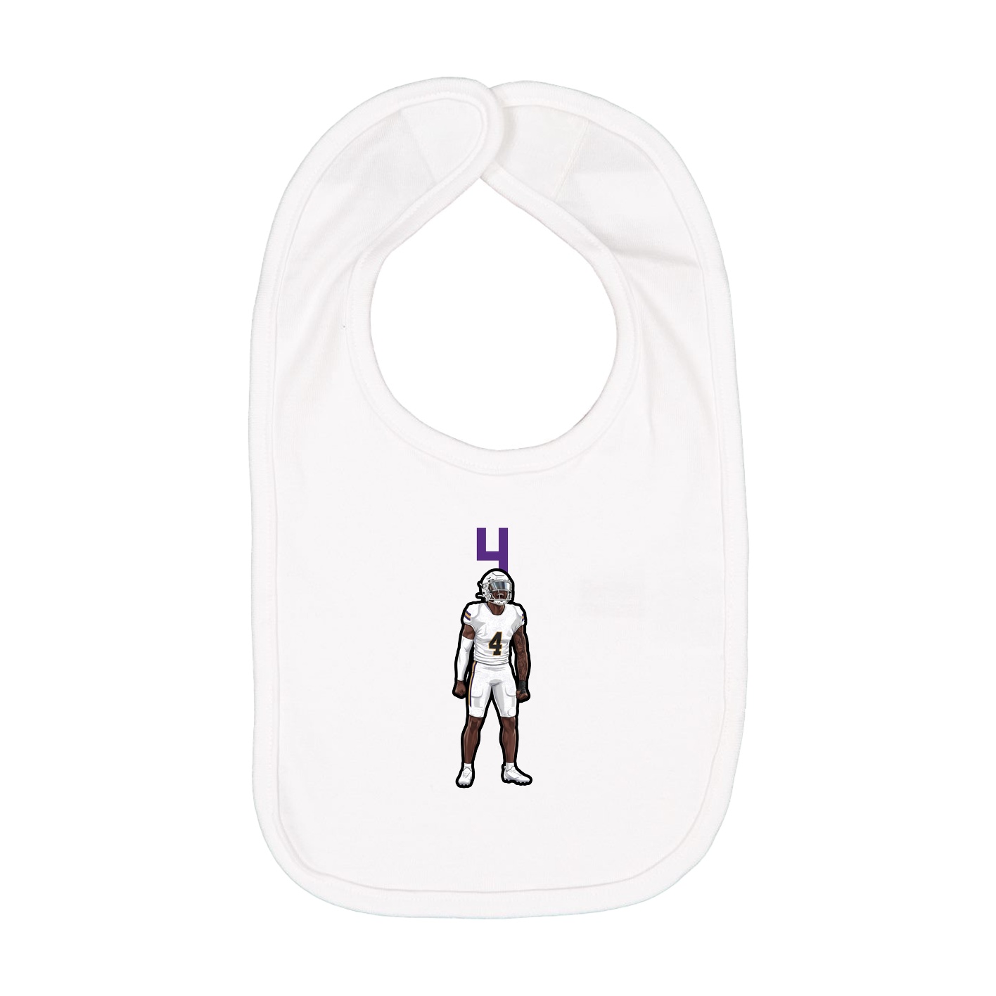 Infant Bib — Number Top in White