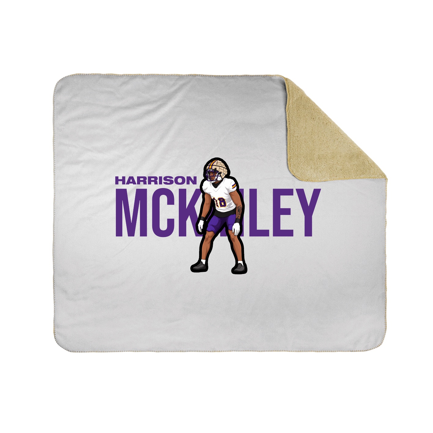 Throw Blanket — Player Name in White