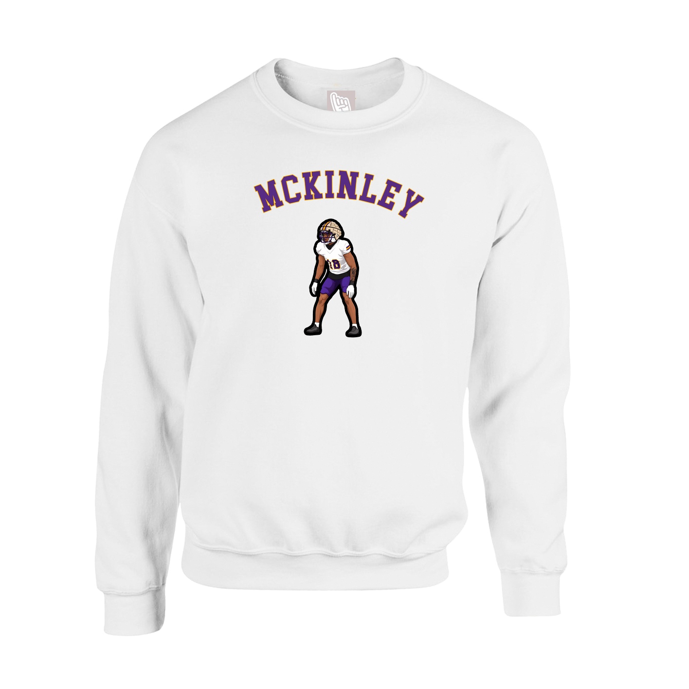 Fleece Crew — Shirsey Arch in White