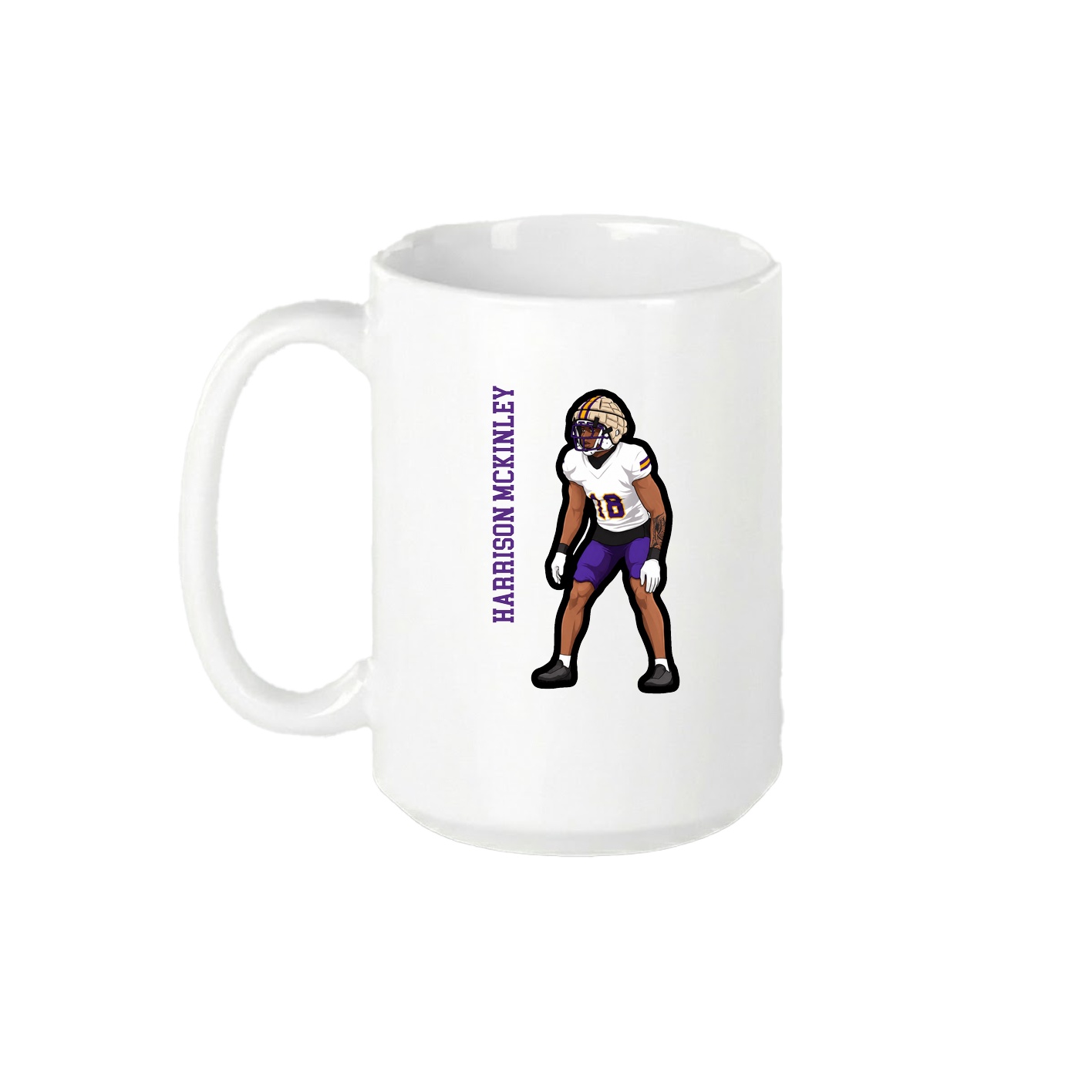 15oz Coffee Mug — Name Vertical in White