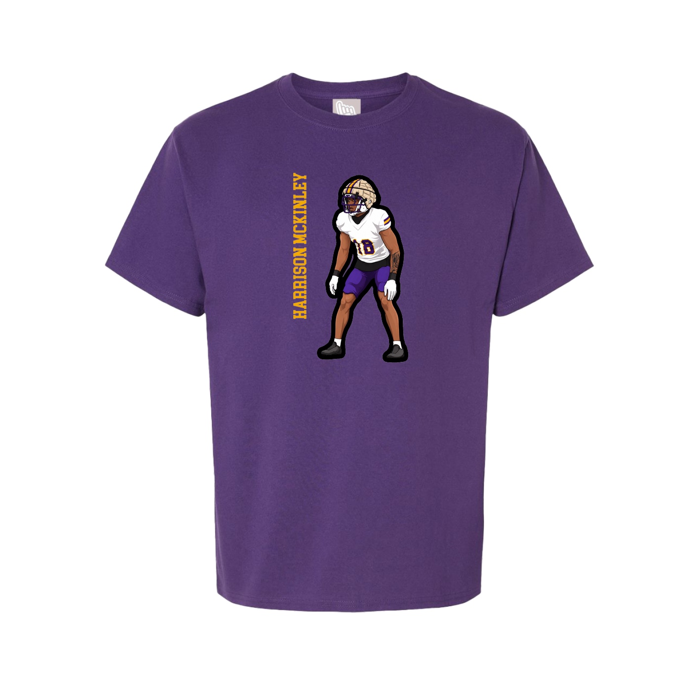 Youth Tee — Name Vertical in Purple