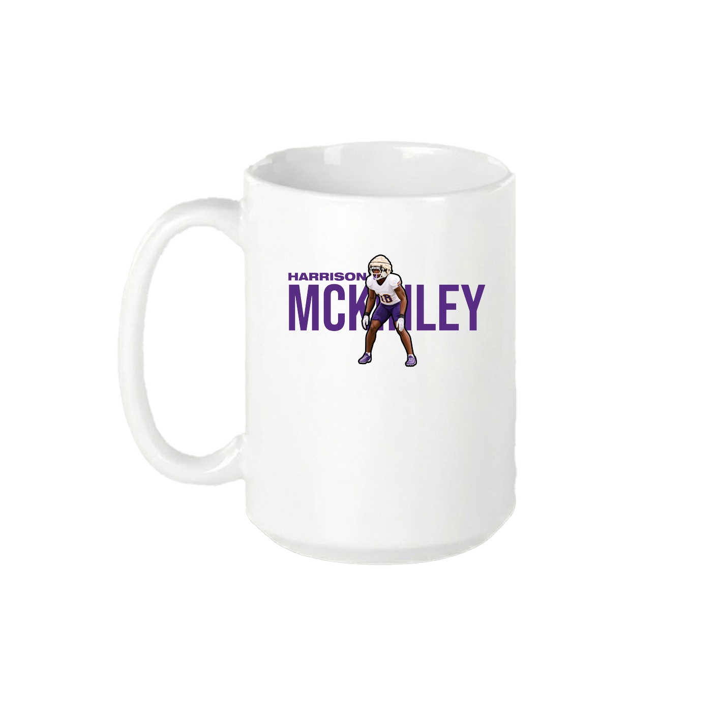 15oz Coffee Mug — Player Name in White