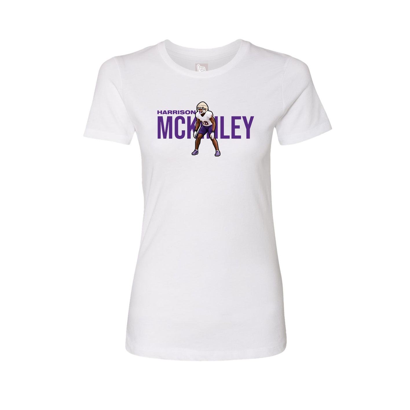 Fitted Women's Tee — Player Name in White