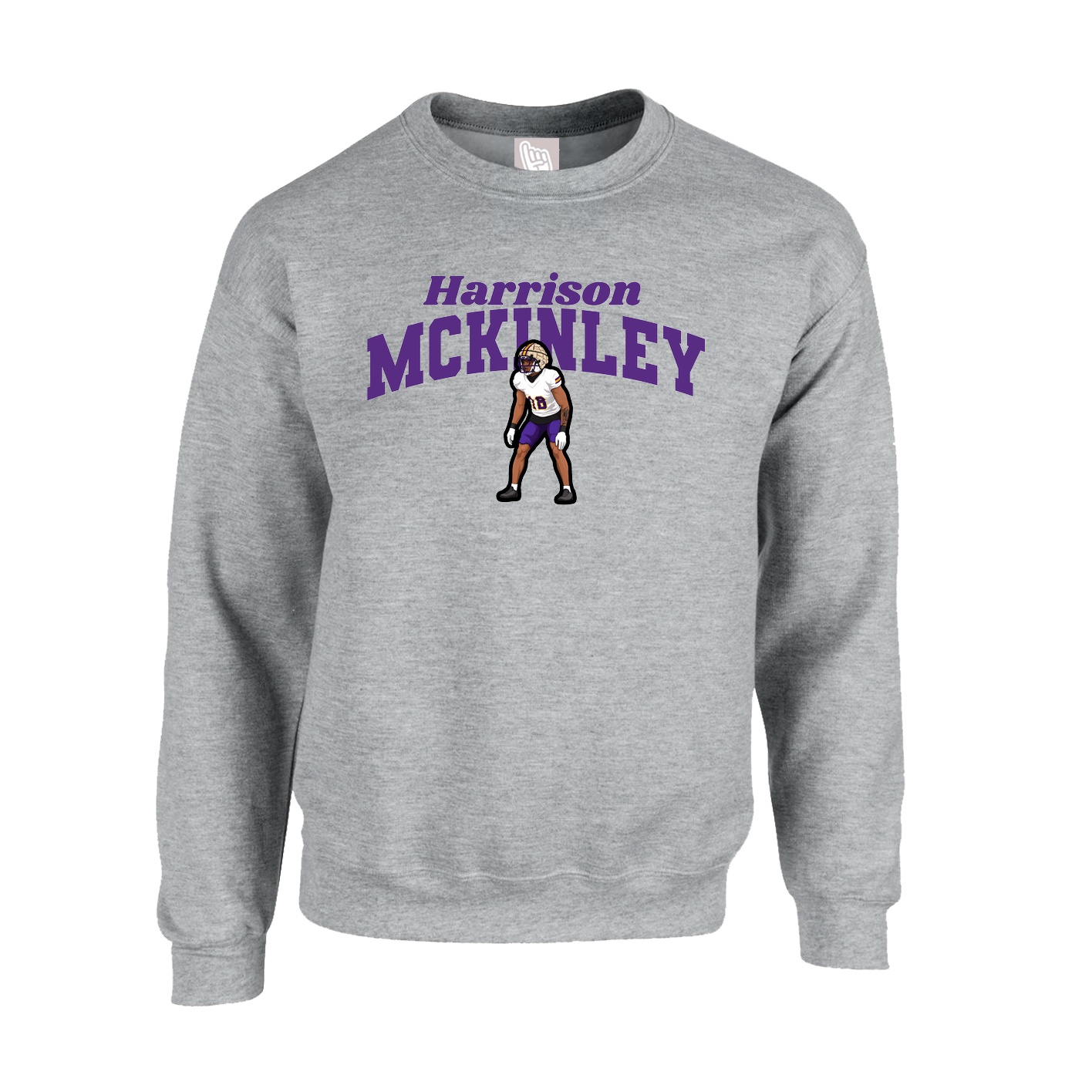 Fleece Crew — Signature Arch in Grey