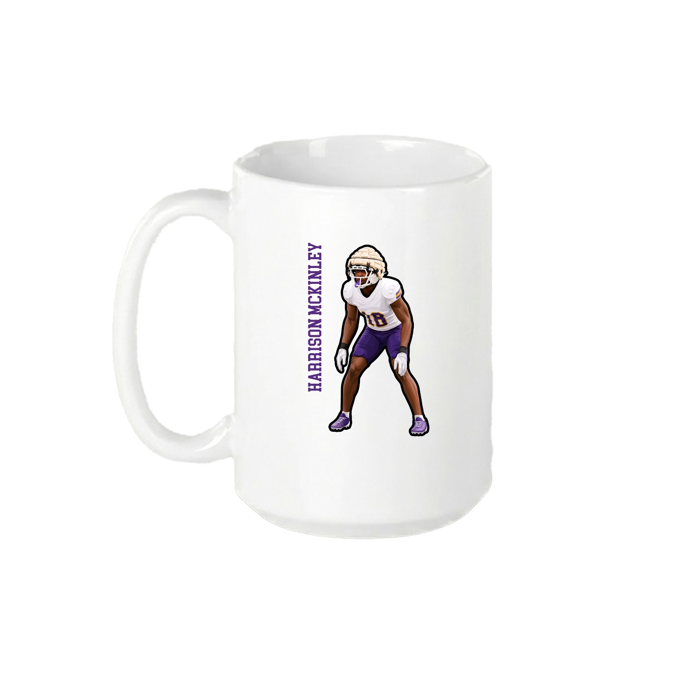 15oz Coffee Mug — Name Vertical in White