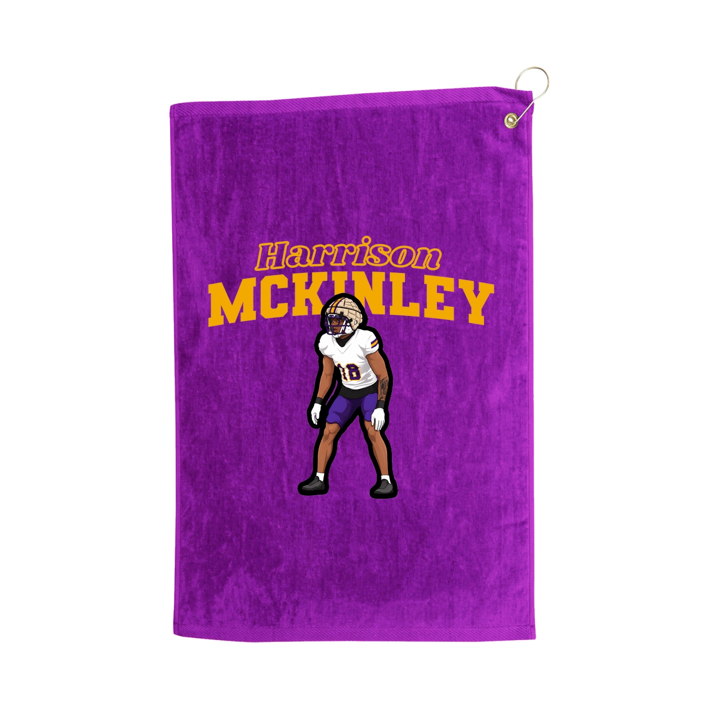 Golf Towel — Name Arch in Purple