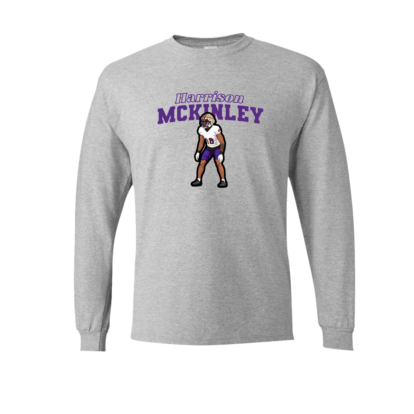 Long Sleeve Tee — Name Arch in Grey