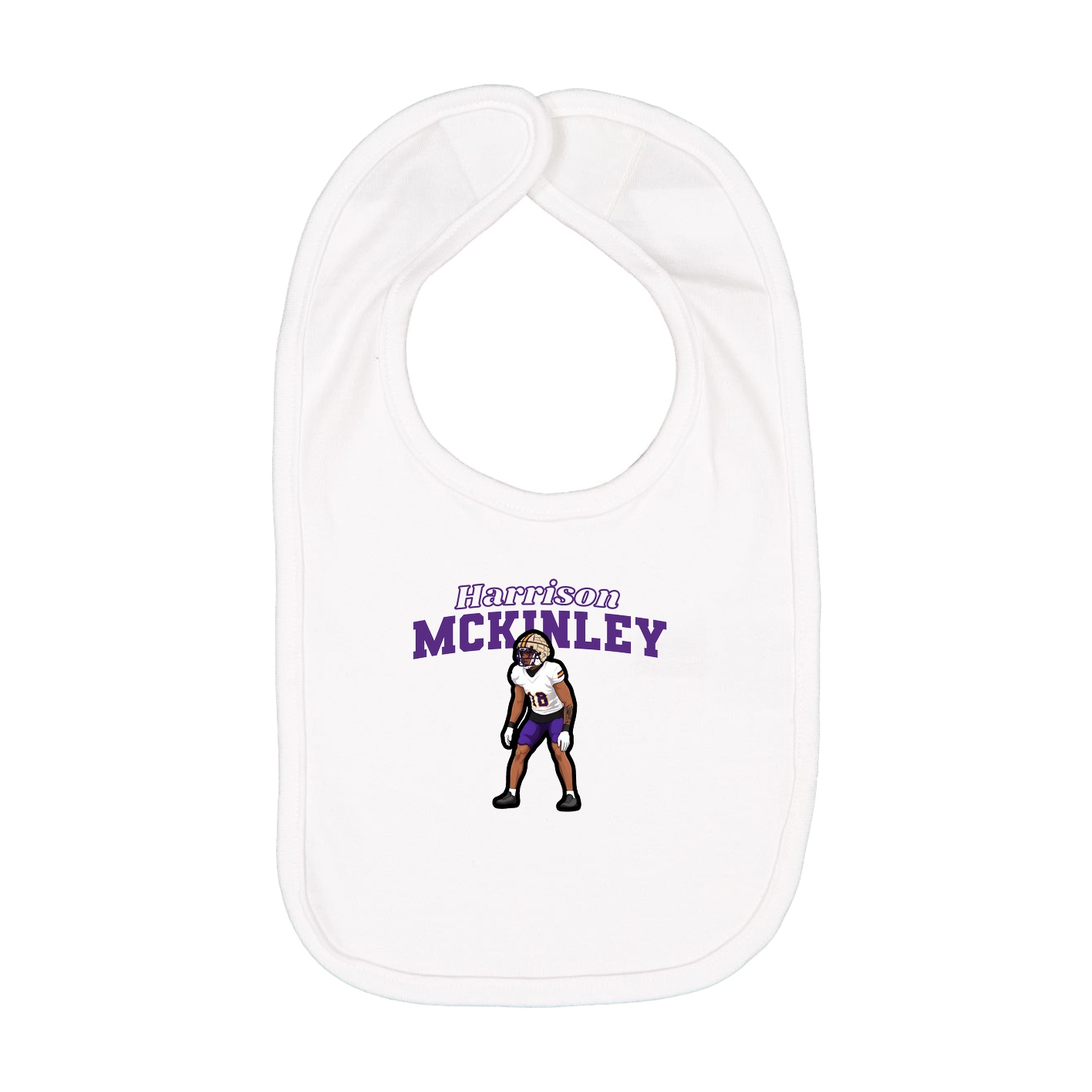 Infant Bib — Name Arch in White