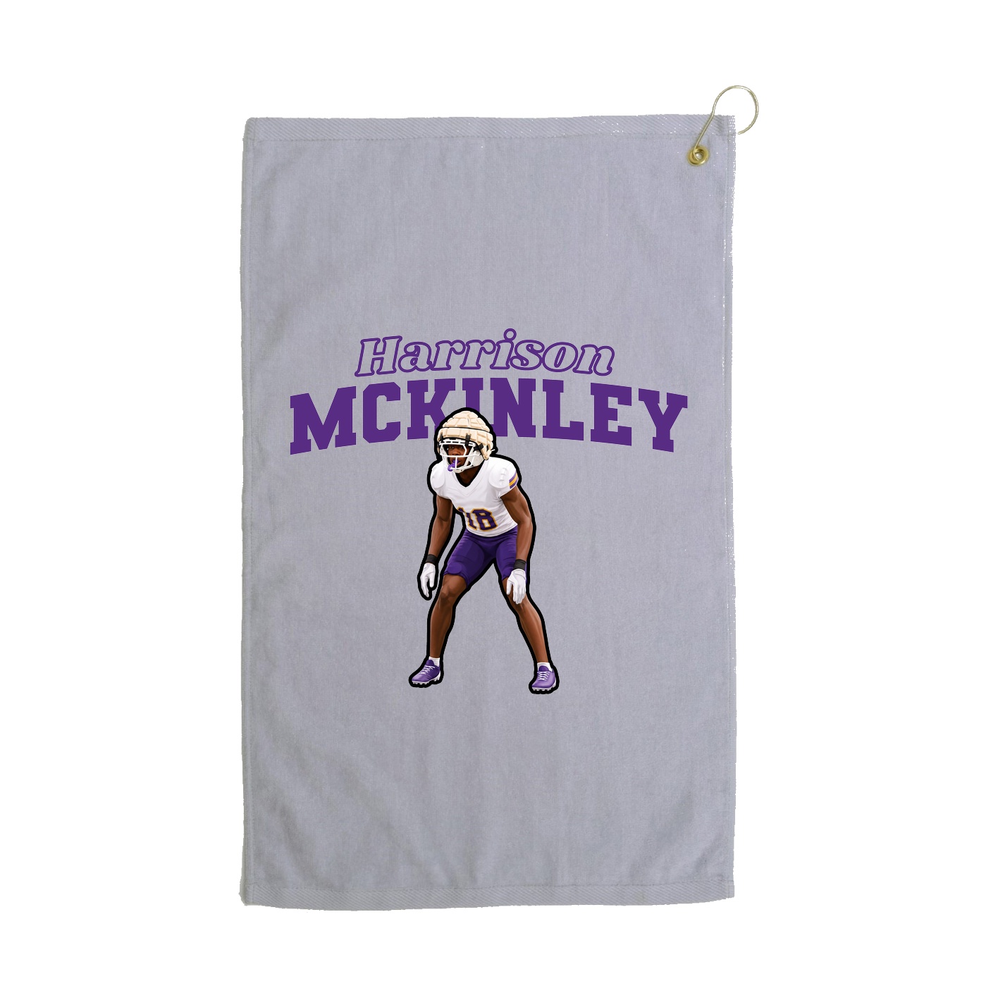 Golf Towel — Name Arch in Grey