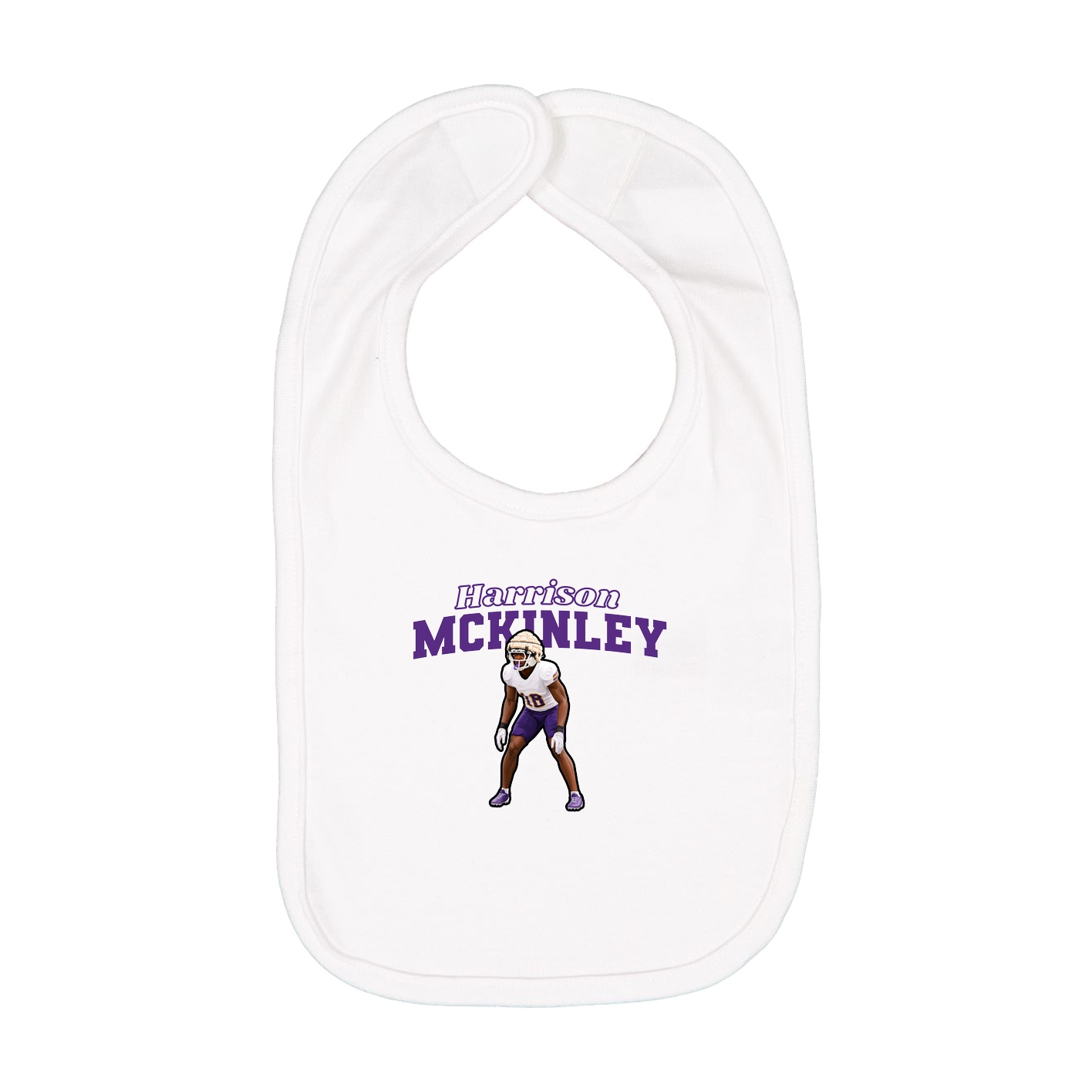 Infant Bib — Name Arch in White