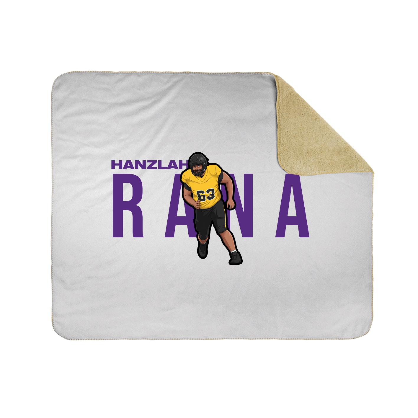 Throw Blanket — Player Name in White