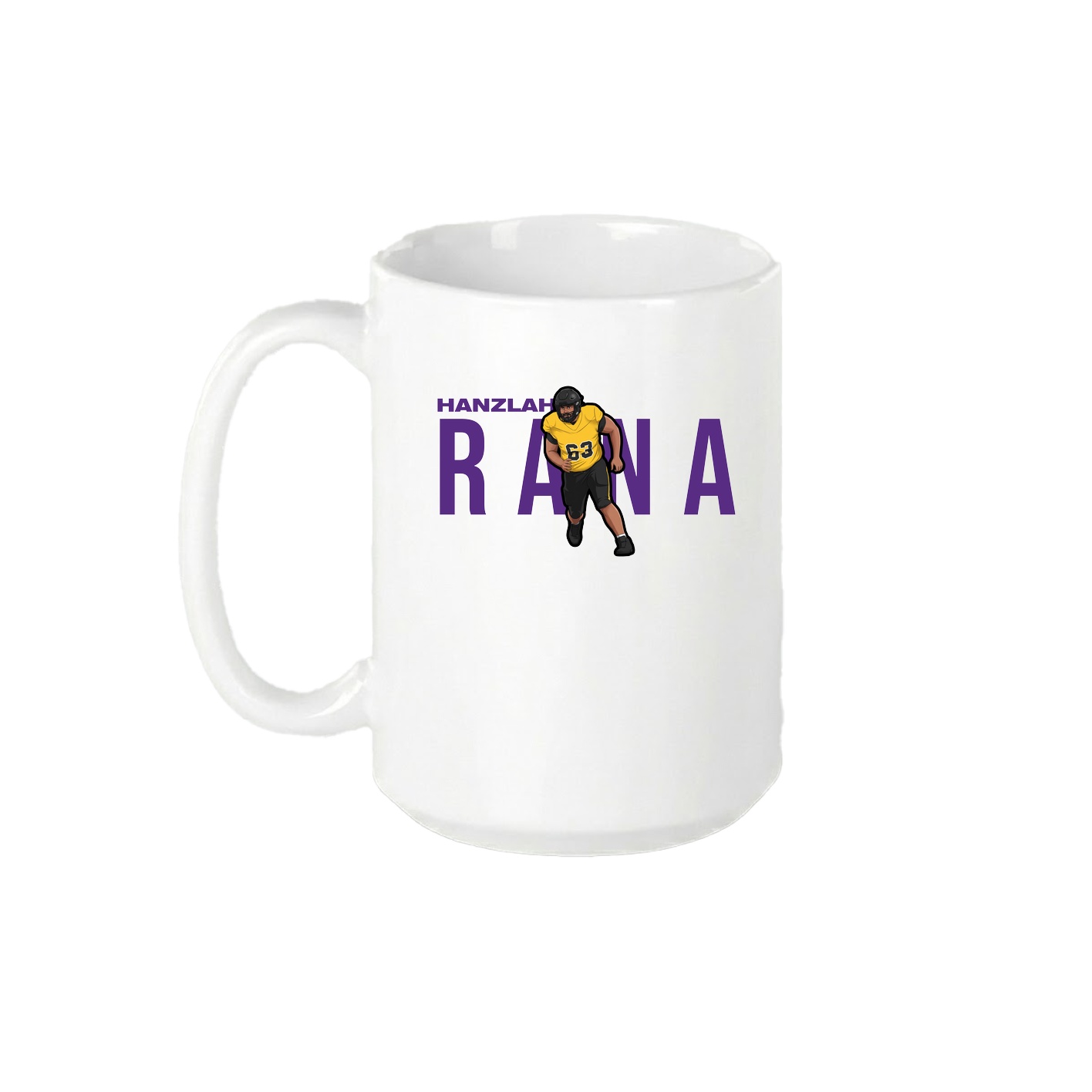15oz Coffee Mug — Player Name in White