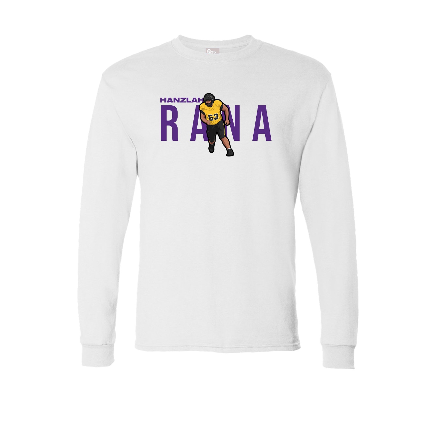 Long Sleeve Tee — Player Name in White