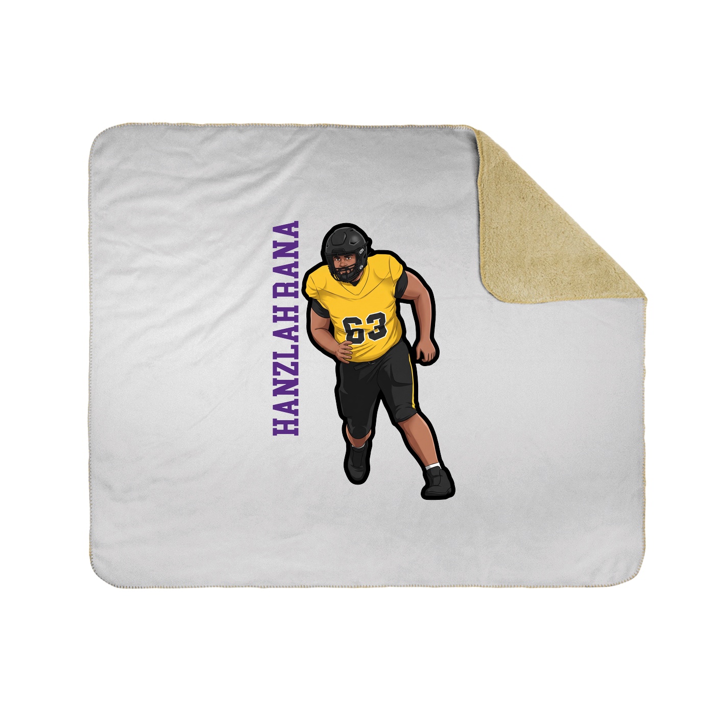 Throw Blanket — Name Vertical in White