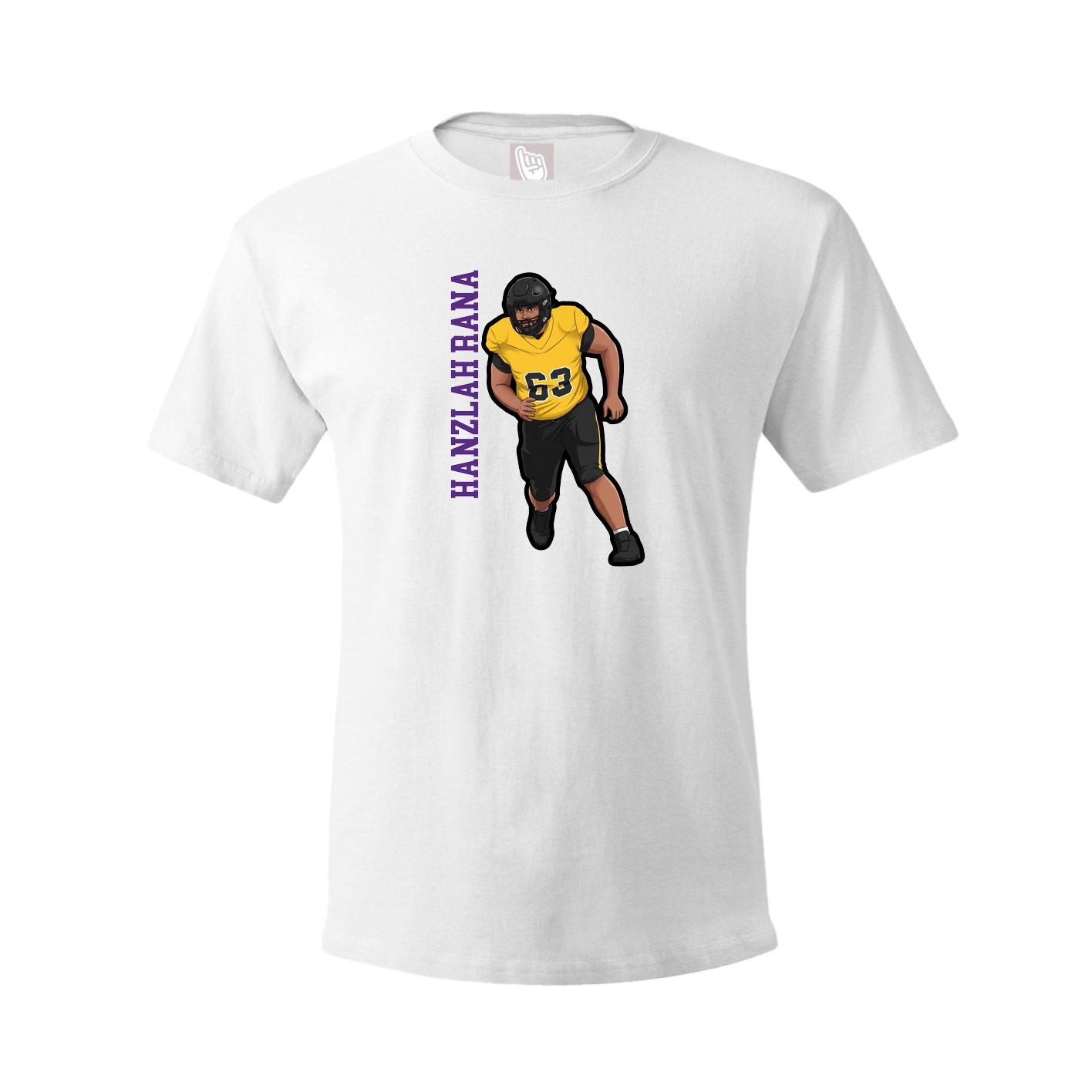 Youth Tee — Name Vertical in White