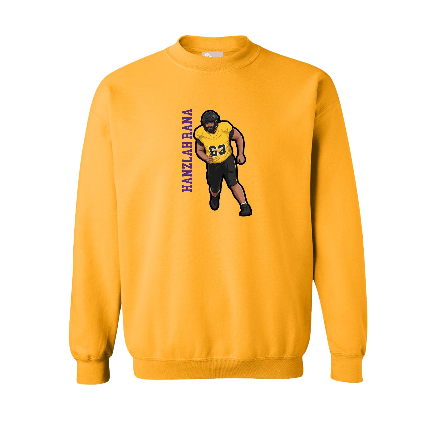 Fleece Crew — Name Vertical in Gold