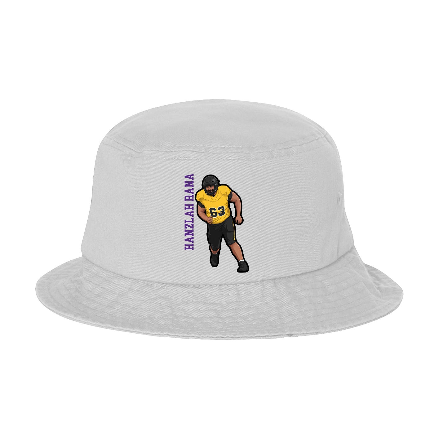 Bucket Cap — Name Vertical in White