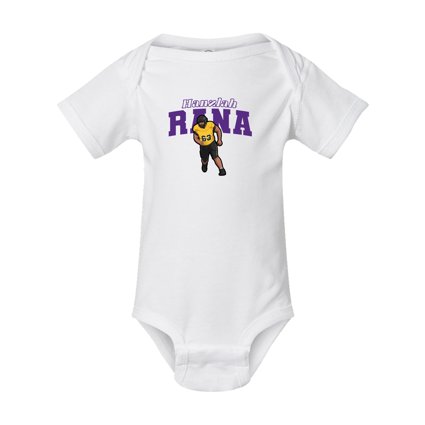 Baby Onesie — Name Arch in White