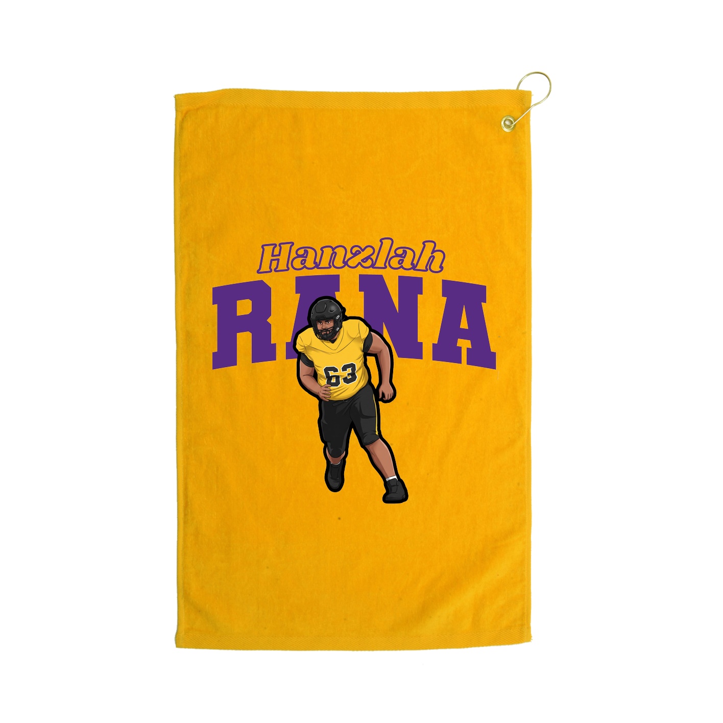 Golf Towel — Name Arch in Gold