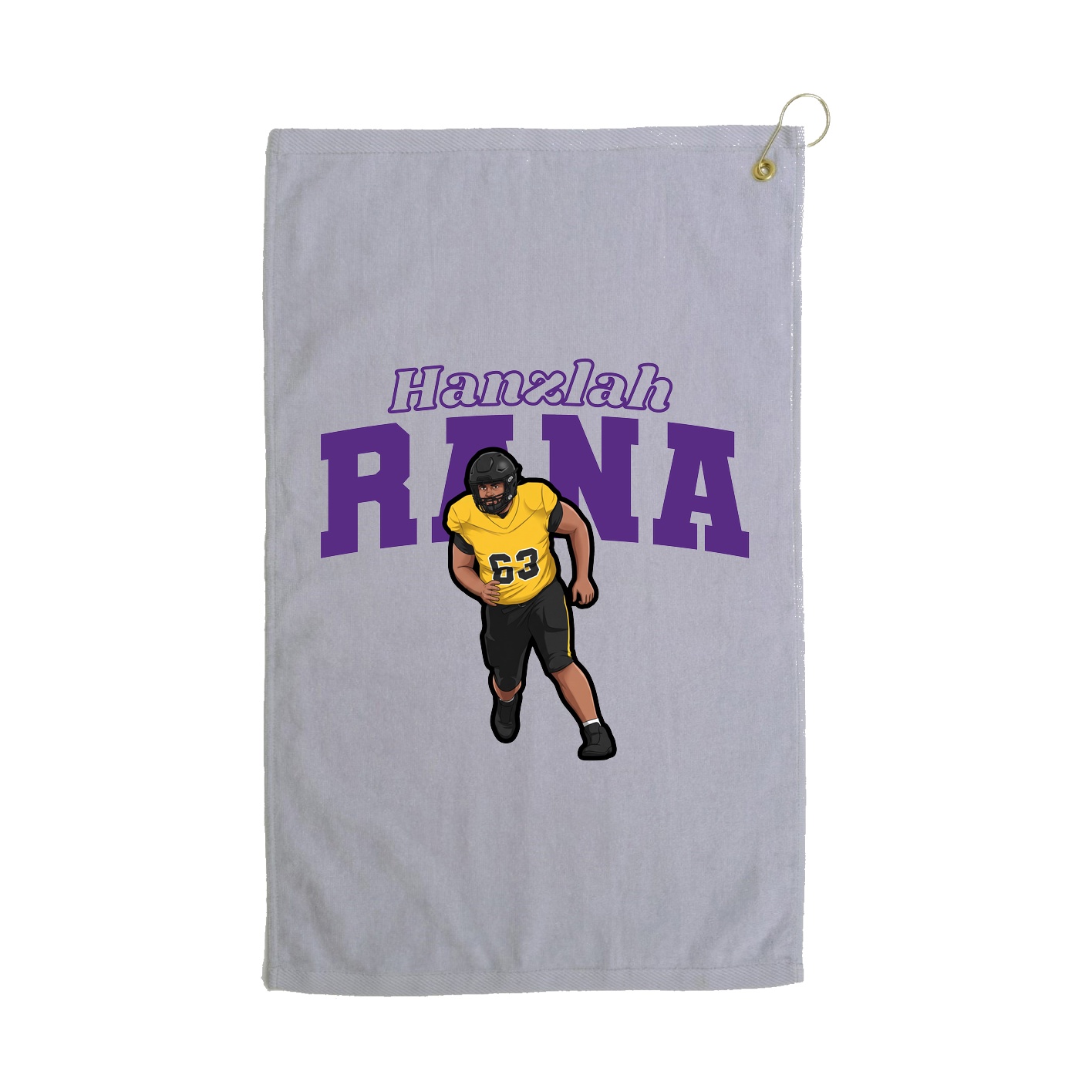 Golf Towel — Name Arch in Grey