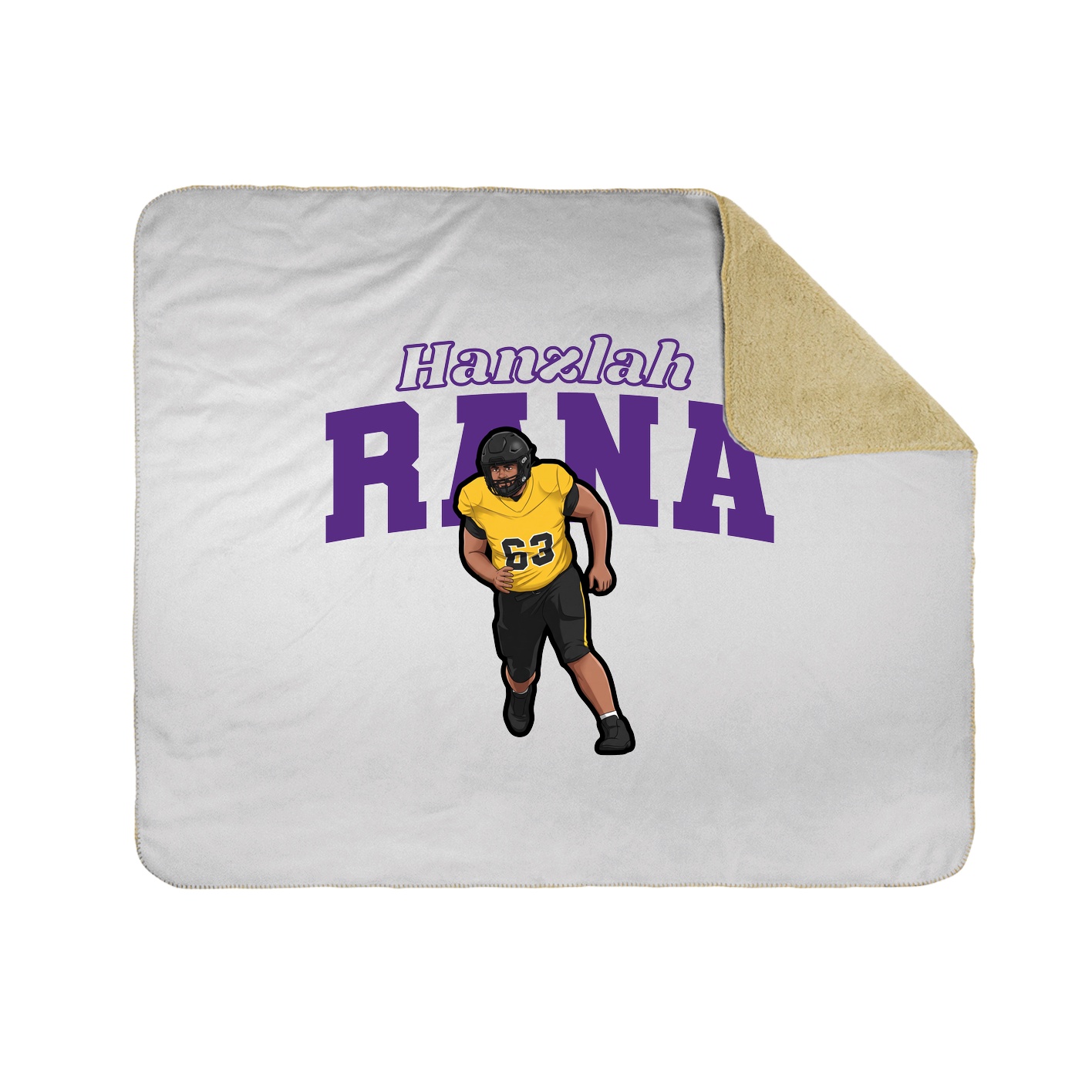 Throw Blanket — Name Arch in White