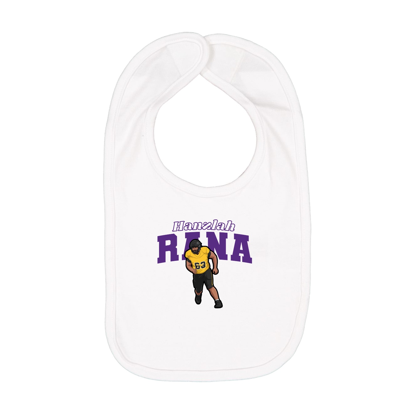 Infant Bib — Name Arch in White