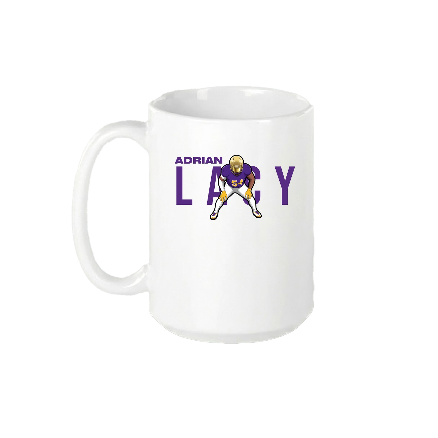 15oz Coffee Mug — Player Name in White