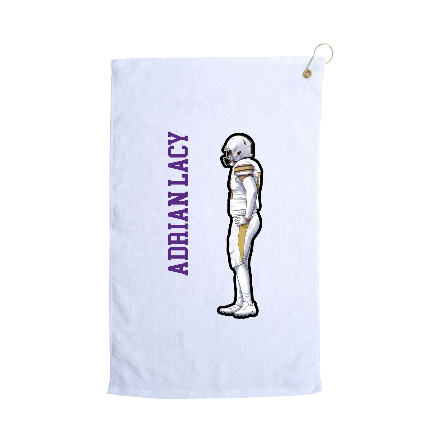 Golf Towel — Name Vertical in White