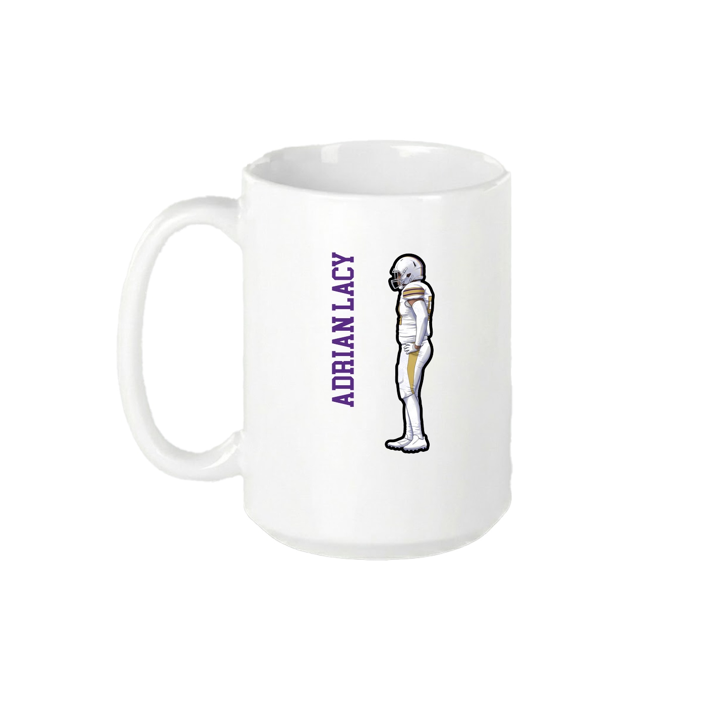 15oz Coffee Mug — Name Vertical in White