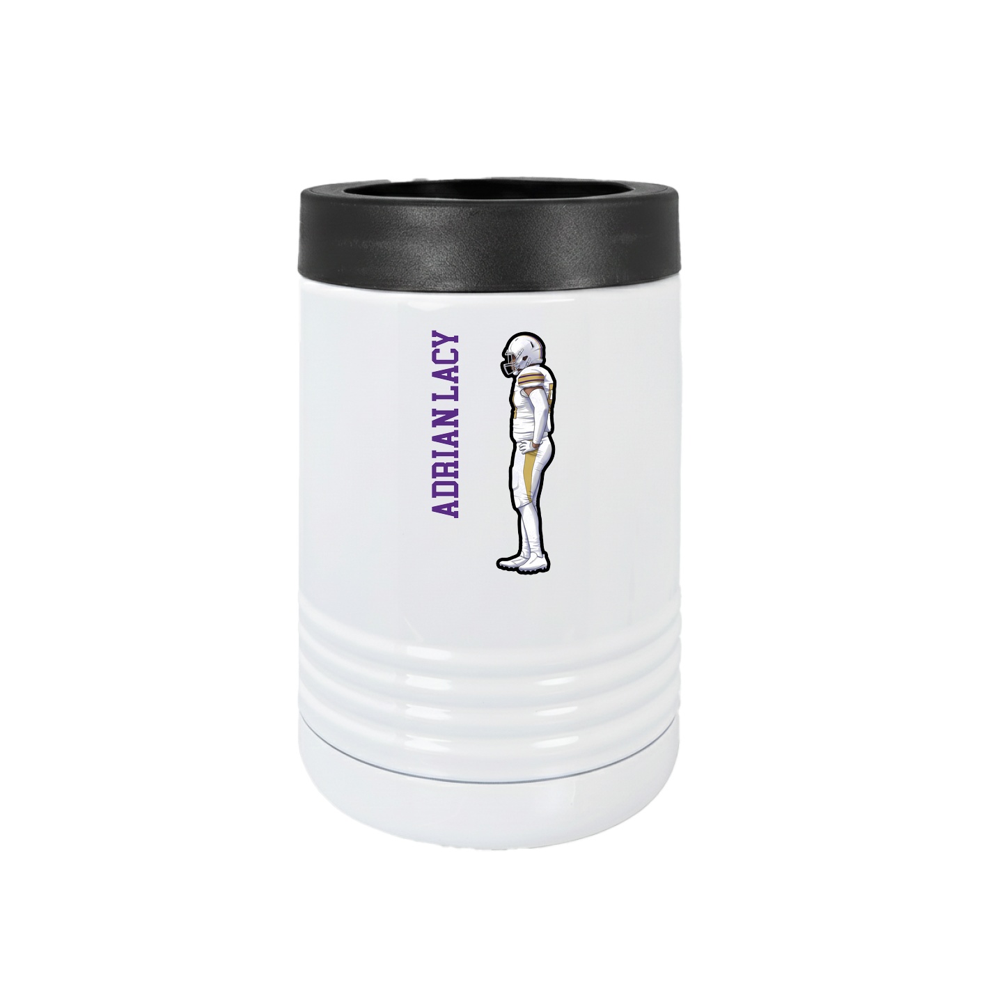 Beverage Holder — Name Vertical in White